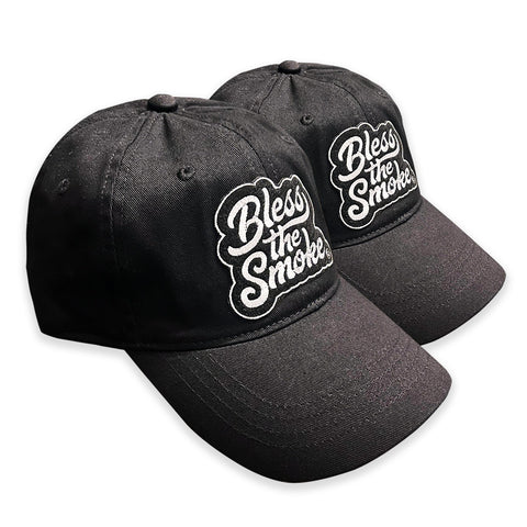 Classic Black Bless The Smoke dad hat.(With Patch)